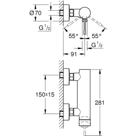 Смеситель для душа Grohe Essence 25252KF1 черный матовый