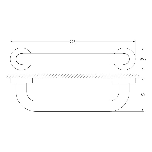 Поручень Ø25 mm/30 cm (хром) (ARTWELLE) HAR 042
