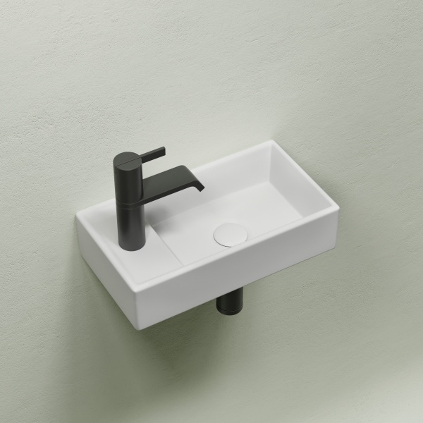 CN6051RMW Умывальник подвесной прямоугольный (чаша справа, отверстие под смеситель слева) цвет белый