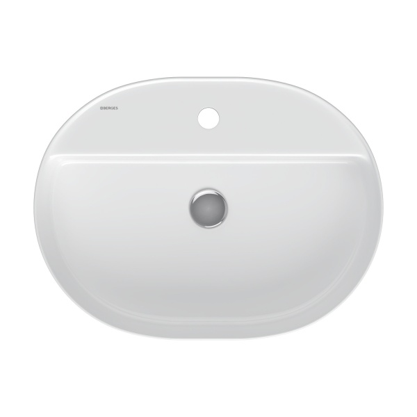 Раковина BERGES Ego SL накладная овал 60х45 см, с отверстием под смеситель