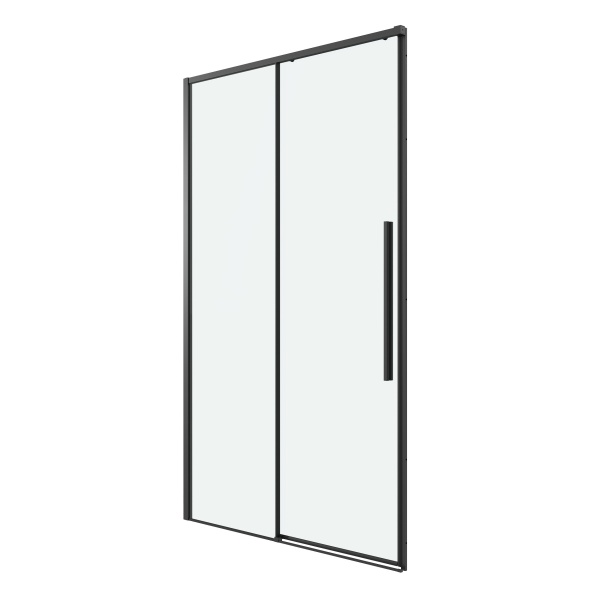 Дверь в нишу 100.K33.01.110.21.00 Galaxy (110*195) черный матовый, стекло прозрачное, 1 место