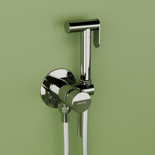 SC1001CH Гигиенический душ SANCOS Start со смесителем, цвет хром глянцевый