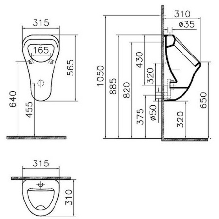 Писсуар Vitra Arkitekt 6202B003-0198 подвесной Белый