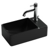 CN5045MB Умывальник подвесной прямоугольный (чаша слева, отверстие под смеситель справа) цвет черный