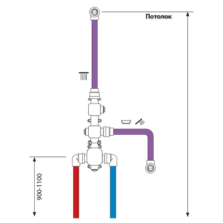Душевая система Timo "Selene", встроенный термостат, латунь, цвет хром
