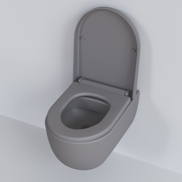 Сиденье д/унитаза Ambassador Abner 102T20301 (толстое) МАТОВОЕ СЕРОЕ