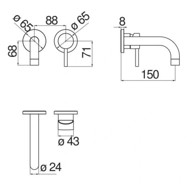 Смеситель для раковины без донного клапана Nobili Live LV00199CR