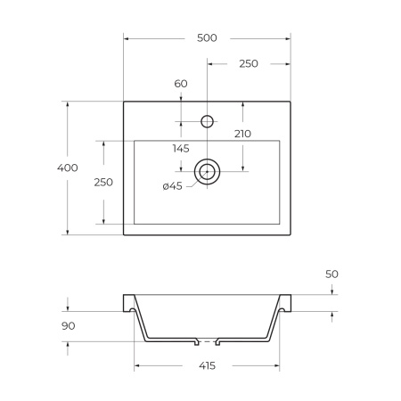 Раковина из искусственного мрамора BelBagno BB-500-PM-LVB