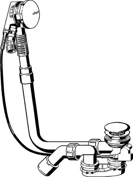 Слив-перелив Viega Multiplex Trio 616160 727741 полуавтомат с наливом Хром