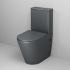 Унитаз GR-4480GMS Color (620*365*810) СЕРЫЙ МАТОВЫЙ напольный БЕЗОБОДКОВЫЙ с тонкой крышкой, 2 места