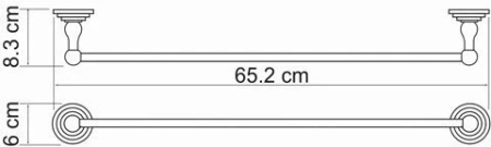 Держатель полотенец одинарный WasserKraft Ammer K-7030