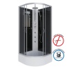 Душ.каб. NG-3503-14BKTG (800х800х2100-2400) средний поддон(26см) стекло ТОНИРОВАННОЕ 4 места
