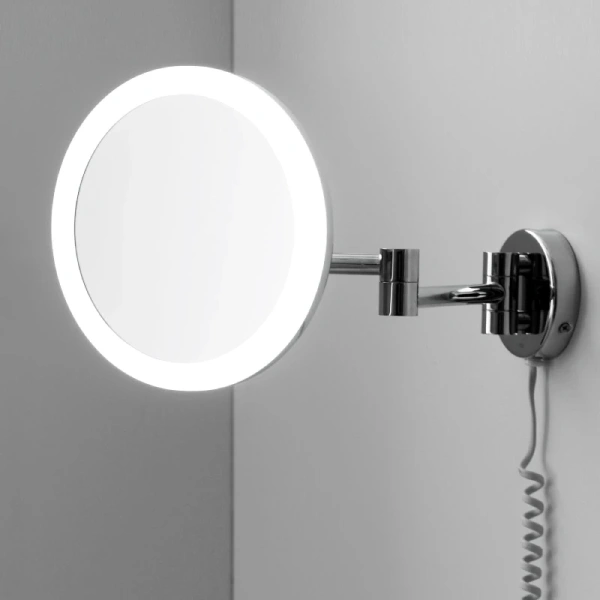 Зеркало WasserKraft K-1004 с LED-подсветкой, 3-х кратным увеличением
