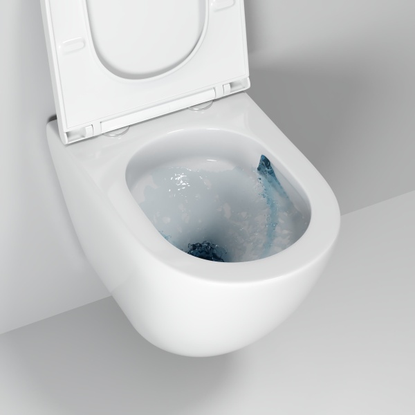 Унитаз GR-4455MSQ (490*370*360) БЕЛЫЙ МАТОВЫЙ подвесной БЕЗОБОДКОВЫЙ с тонкой крышкой