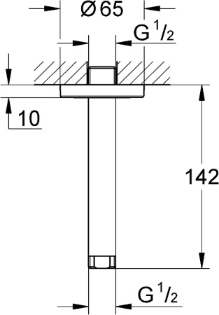 Кронштейн для верхнего душа Grohe Rainshower 28724000 Хром