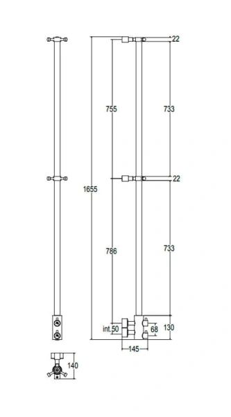 Полотенцесушитель водяной Margaroli Arcobaleno 5x165 416LNO черный