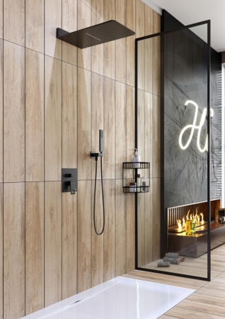 Душевая система Timo "Briana" SX-7139/03SM, верхний тропический душ, черный