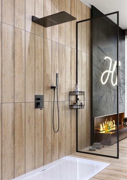 Душевая система Timo "Briana" SX-7139/03SM, верхний тропический душ, черный