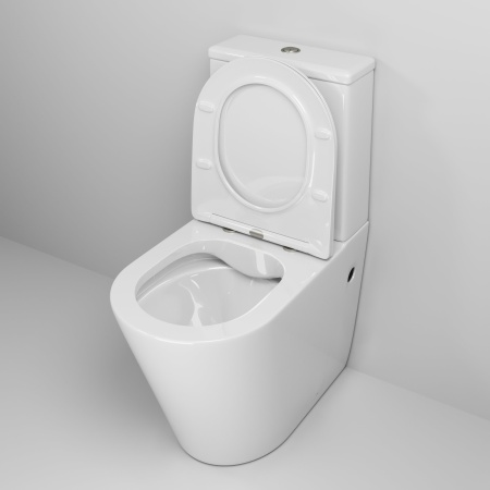 Унитаз GR-4480S Color (620*365*810) напольный БЕЗОБОДКОВЫЙ с тонкой крышкой, 2 места