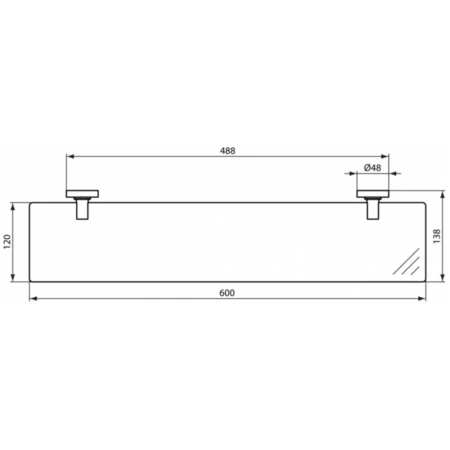 Полка стеклянная 60 см Ideal Standard IOM A9125AA