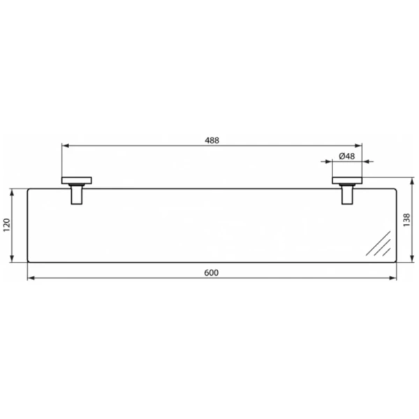 Полка стеклянная 60 см Ideal Standard IOM A9125AA