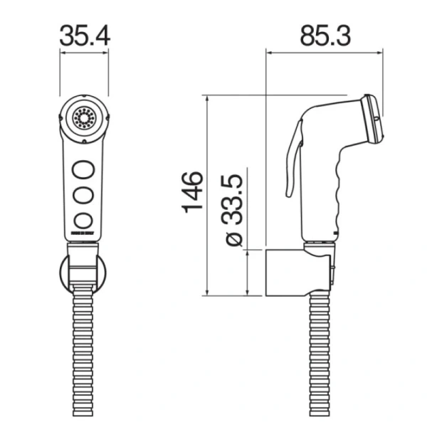 Гигиенический набор для душа Nobili, AD146/52BB, ABS-пластик, вертикальный монтаж