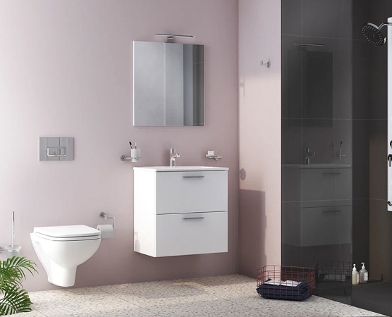 Комплект мебели для ванной Vitra Mia 60 75021 подвесной Белый глянцевый