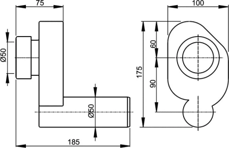 Сифон для писсуара Jika Golem 9200.3.000.000.1 горизонтальный выпуск