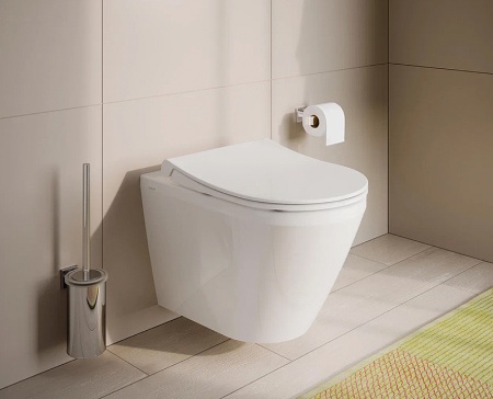 Комплект унитаза с инсталляцией Vitra Integra Round 9856B003-7205 с сиденьем Микролифт и клавишей смыва Хром глянцевый