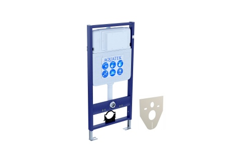 Set AQUATEK АМАДЕО cm (рама AQUATEK Standard INS-0000012 с звукоиз.прокладкой+крепеж KKI-0000002+кнопкаKDI-0000010+унитаз АМАДЕО AQ1180-00 с крышкой-сиденьем soft-close)