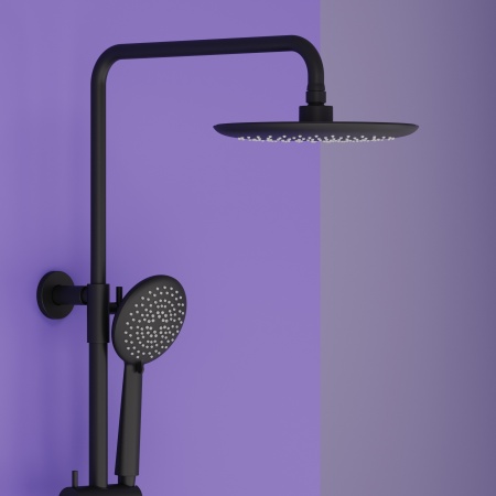 SC3001MB Душевая стойка SANCOS Game для душа/ванны с термостатическим смесителем, цвет черный матовы