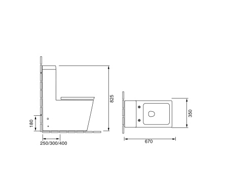 Унитаз GR-4493 Cristal (670*350*825) МОНОБЛОК напольный с толстой крышкой, 1 место