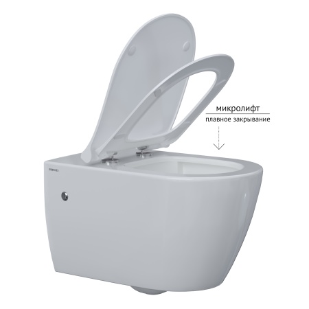 Комплект BERGES: инсталляция АТОМ Line кнопка черная SoftTouch, унитаз MASCON Rimless, сидение дюропласт микролифт, быстросъём