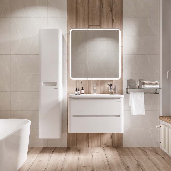 Раковина Madera "Адель", искусственный мрамор, белая, 80x45x15 см, накладная