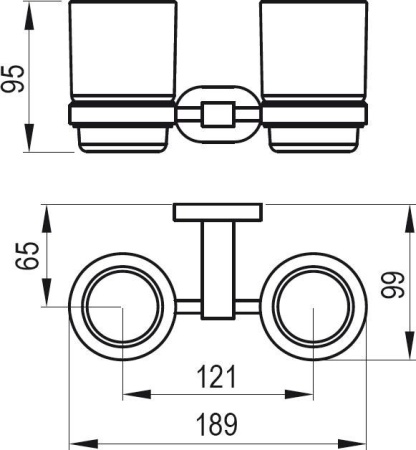Двойной держатель с двумя стаканами Chrome CR 220.00 X07P189