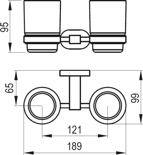 Двойной держатель с двумя стаканами Chrome CR 220.00 X07P189