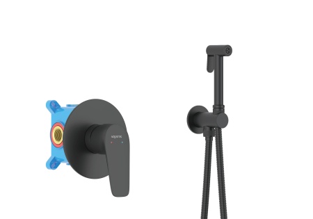 Набор с гигиеническим душем AQUATEK AQ1119MB, латунь, черный матовый