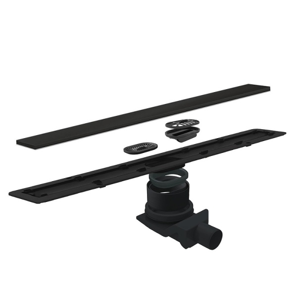 Душевой лоток Pestan Confluo Frameless Line 300 13701259 с двухсторонней решеткой Черный матовый / полая под плитку