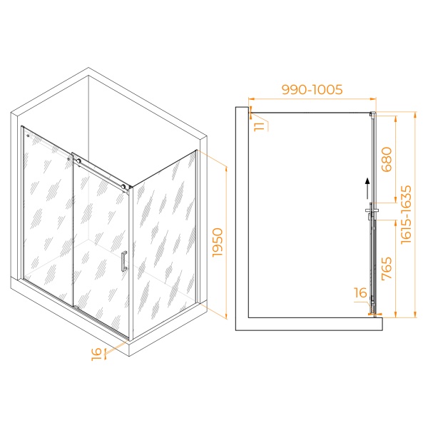 Душевой уголок RGW TO-44-1 (TO-14 + Z-060-2)