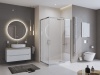 Душевой поддон из искусственного мрамора в комплекте с сифоном BelBagno UNO TRAY-MR-UNO-AH-120/90-35-W-CR