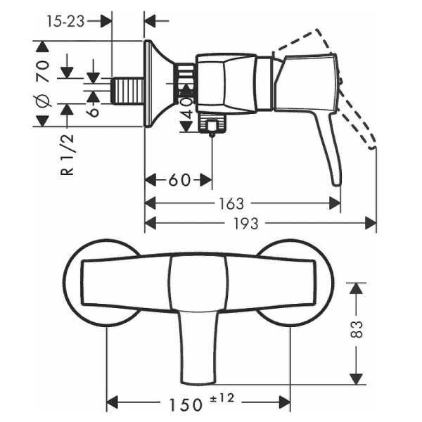 Смеситель для душа Hansgrohe Metropol Classic 31360090 Хром Золотой