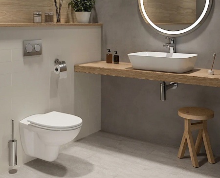 Комплект унитаза с инсталляцией Vitra S10 SpinFlush 9842B003-7206 с сиденьем Микролифт и клавишей смыва Хром глянцевый