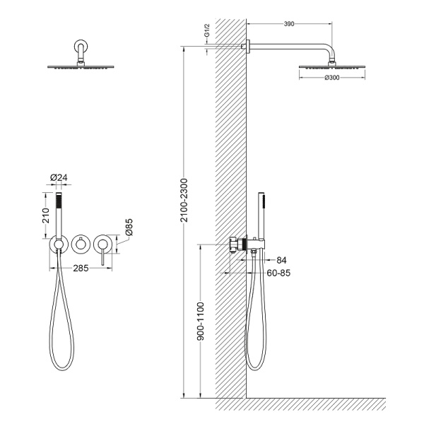 Душевая система Timo Saona SX-2349/16SM Белая матовая