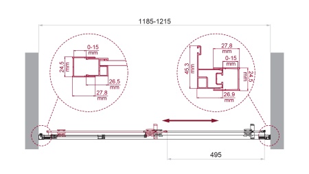 Душевая дверь BelBagno LUCE-BF-1-120-P-Cr