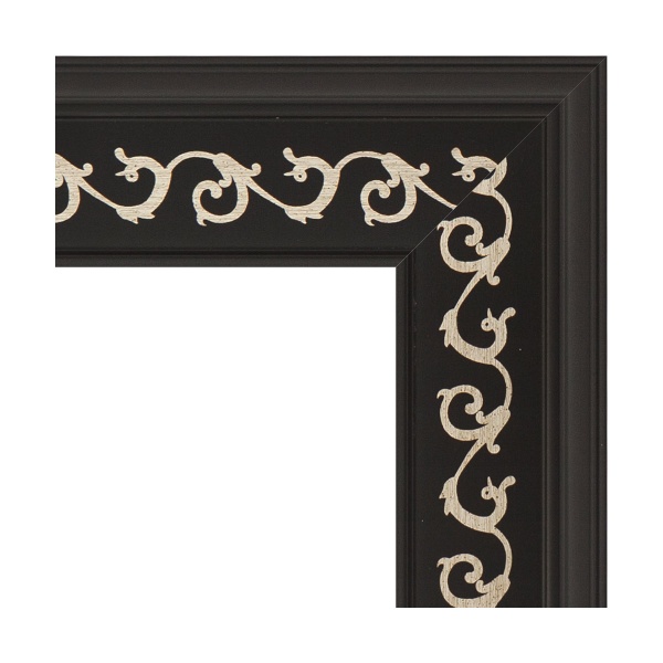 Зеркало напольное с гравировкой  EVOFORM  в багетной раме чёрный ардеко, 110х199 см, BY 6348