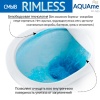 AQM1005 Унитаз напольный Rimless c сиденьем SoftClose, горизонтальный выпуск. 620x345x415мм