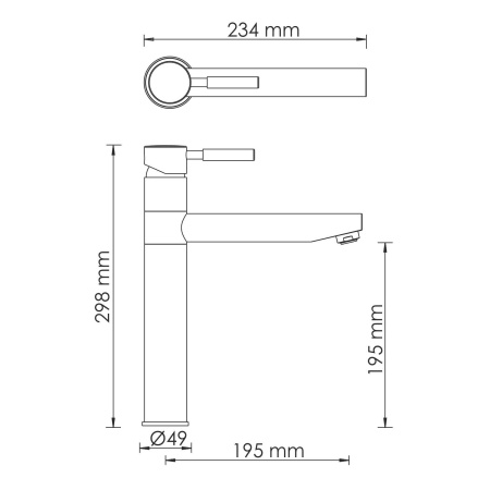 Смеситель WasserKRAFT A8137, для кухни, бронзовый, латунь, рычажный, аэратор