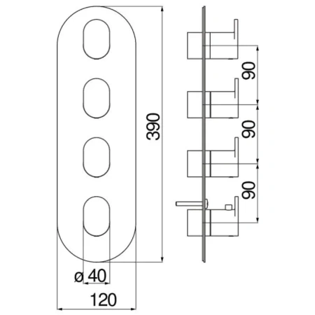 Термостат для ванны Nobili Up UP94104BM