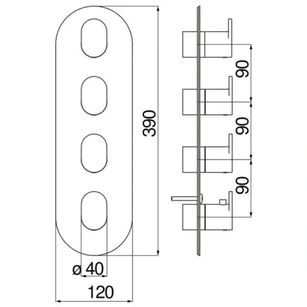 Термостат для ванны Nobili Up UP94104BM