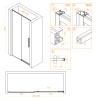 Душевая дверь RGW Stilvoll SV-12B, 200x140 см, профиль чёрный, стекло прозрачное